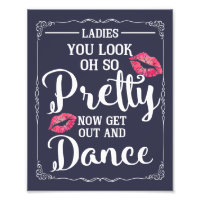 Wedding ladies bathroom sign funny custom colour