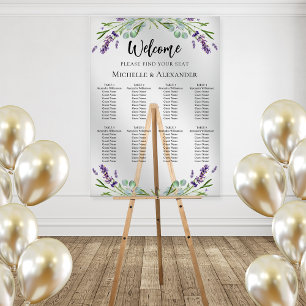 Wedding lavender eucalyptus greenery seating chart