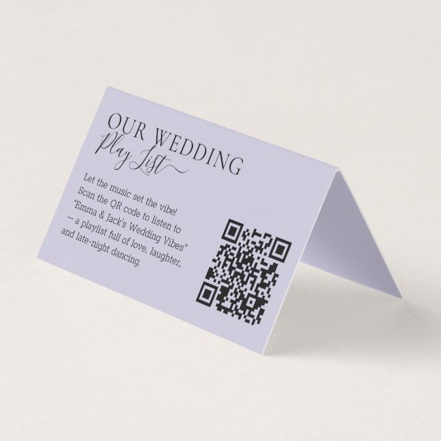Wedding Lavender Lilac QR Code Playlist (Front)