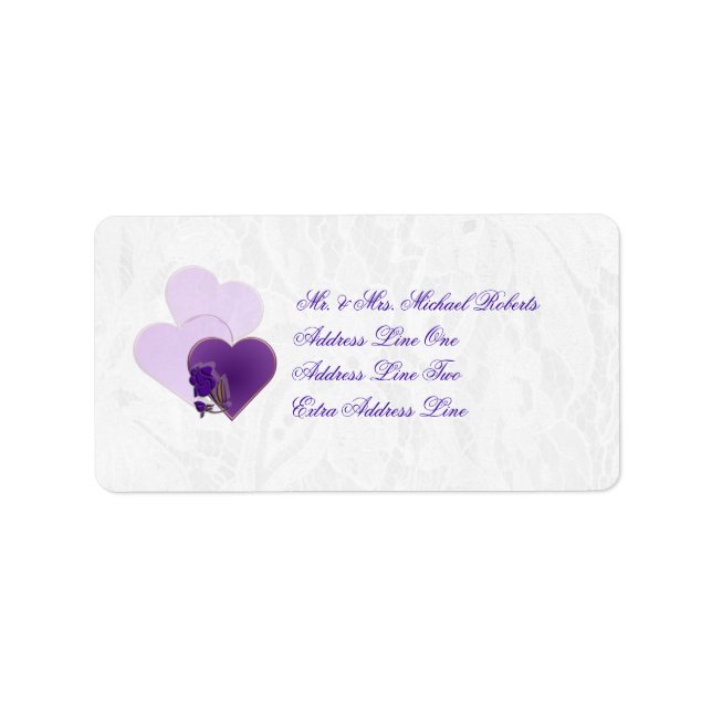 Wedding Lavender Purple Lace Return Address Label (Front)