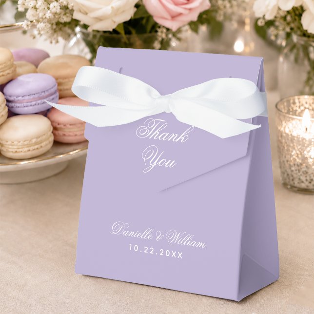 Wedding Lavender Simple Thank You Script Purple Favor Box (Creator Uploaded)