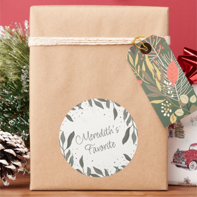 Wedding Leaves Bride Fun Inspirivity Her Favourite Classic Round Sticker (Holiday)