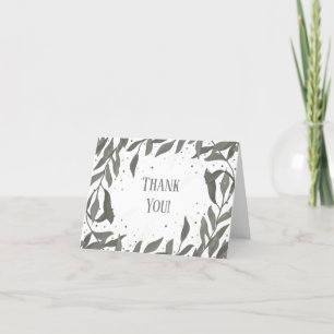Wedding Leaves Inspirivity Pretty Modern Simple Thank You Card