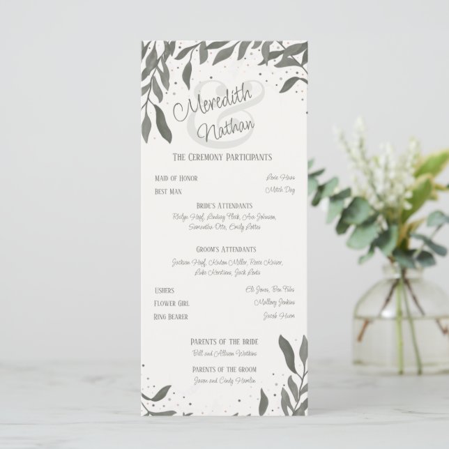 Wedding Leaves Simple Modern Elegant  Inspirivity (Standing Front)