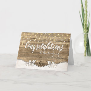 Wedding Light String on Wood Card