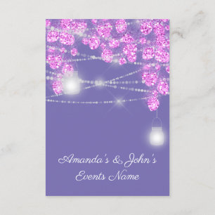 Wedding Lights Jars Rustic Glitter Purple Pink Invitation