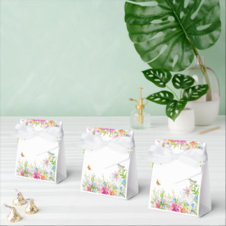 Wedding.Lilies and Birds Watercolor Favor Box