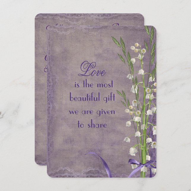 Wedding Lily of the Valley bouquet Invitation (Front/Back)