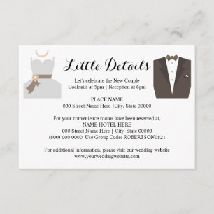 Wedding Little Details Bride & Groom Details  Enclosure Card