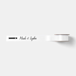 Wedding Logo Favour Heart Bar Satin Ribbon