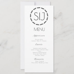 Wedding Logo Heart Branch Minimalist Dinner Menu