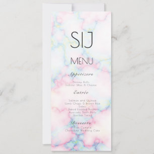 Wedding Logo Simple Marble Concrete Dinner Menu