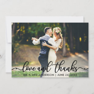 Wedding Love and Thanks Photo Thank You B Card
