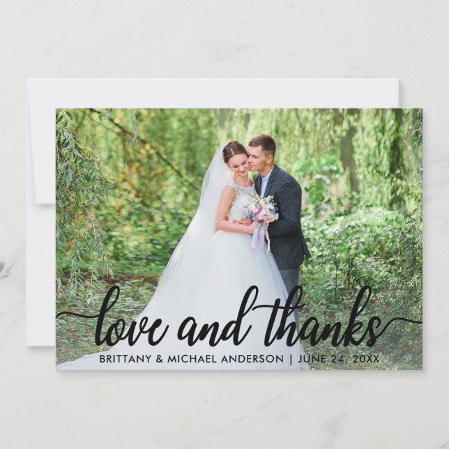 Wedding Love and Thanks | Photo Thank You Blk (Front)