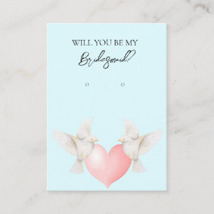 Wedding Love Bird Bridesmaid Earring Display Card