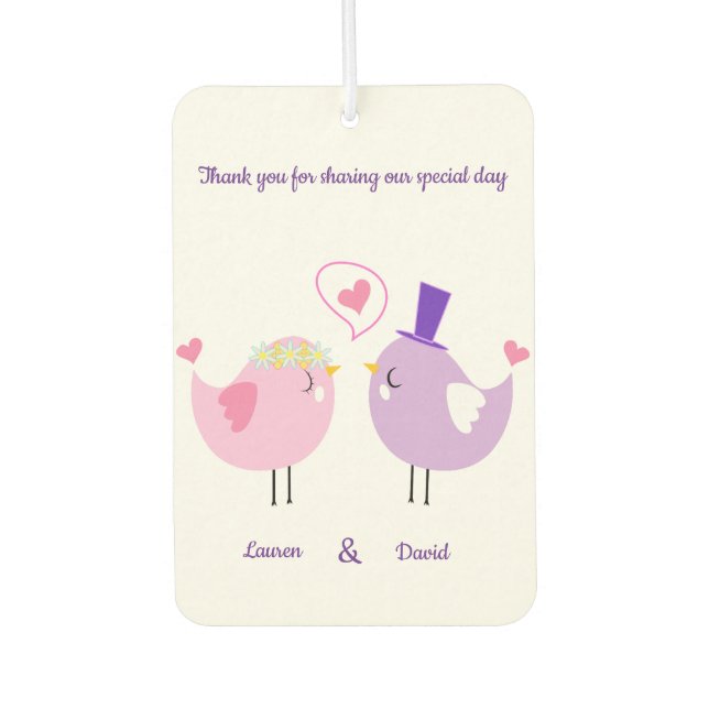 Wedding Love Birds Air Freshener (Front)
