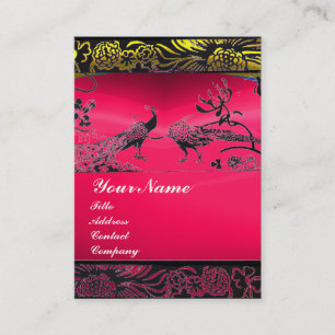 WEDDING LOVE BIRDS black white,red pink ruby Business Card
