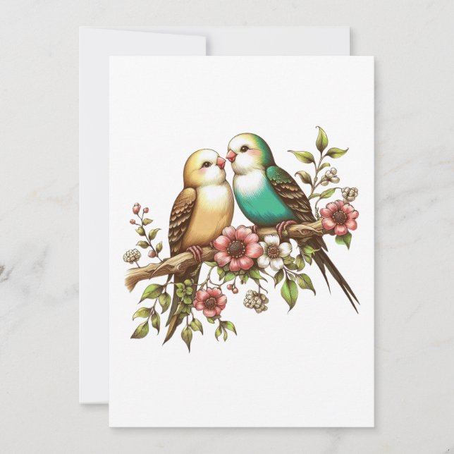 Wedding Love Birds Invitation (Front)