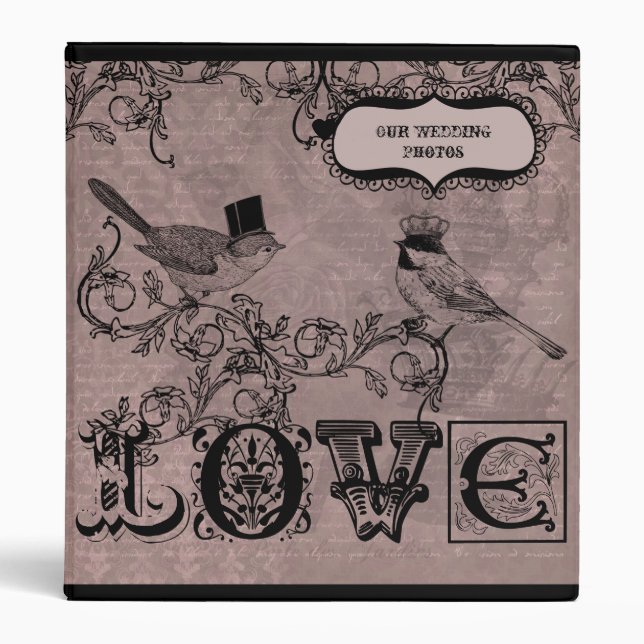 Wedding Love Birds  Photo Binder (Front)