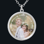 Wedding Love Heart Arrow Romantic Modern Photo Silver Plated Necklace<br><div class="desc">This modern design features your favourite photo with a frame of hearts and arrows #photo #photogifts #gift #gifts #jewellery #necklace #giftsforher #girly #love #romanticgifts #valentine #valentinesday #love #romantic #heart</div>