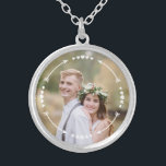 Wedding Love Heart Arrow Romantic Modern Photo Silver Plated Necklace<br><div class="desc">This modern design features your favourite photo with a frame of hearts and arrows #photo #photogifts #gift #gifts #jewellery #necklace #giftsforher #girly #love #romanticgifts #valentine #valentinesday #love #romantic #heart</div>