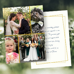 Wedding Love n Thanks Photo Collage Message Thank You Card