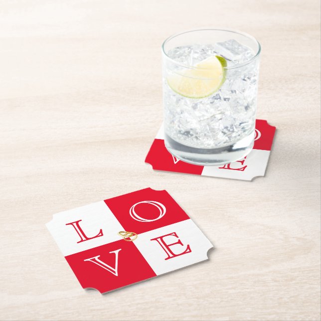 Wedding Love Paper Coaster Set (Insitu)