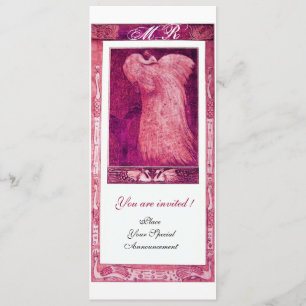 WEDDING LOVE PEACOCK MONOGRAM Pink White Programme Program