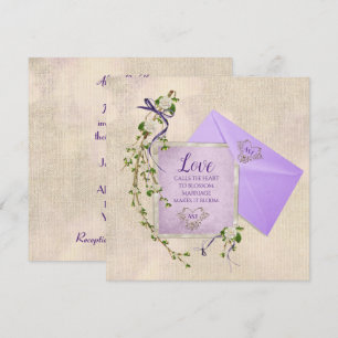 Wedding Love Quote with Floral Branch Invitation
