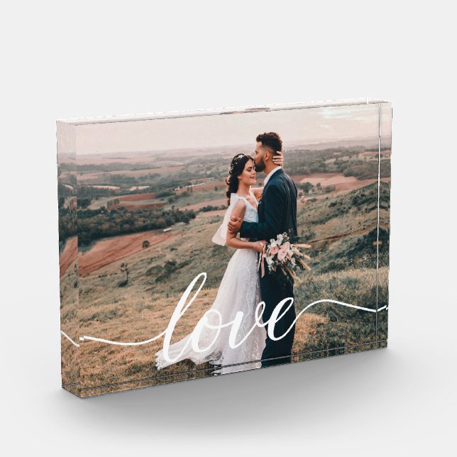 Wedding Love Script Personalized Photo Gift (Left)