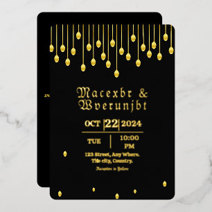 Wedding Luxury Invitation Gold Foil Template