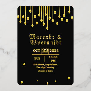 Wedding Luxury Invitation Gold Foil Template