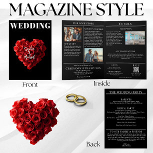 Wedding Magazine All in One Red Roses Invitation