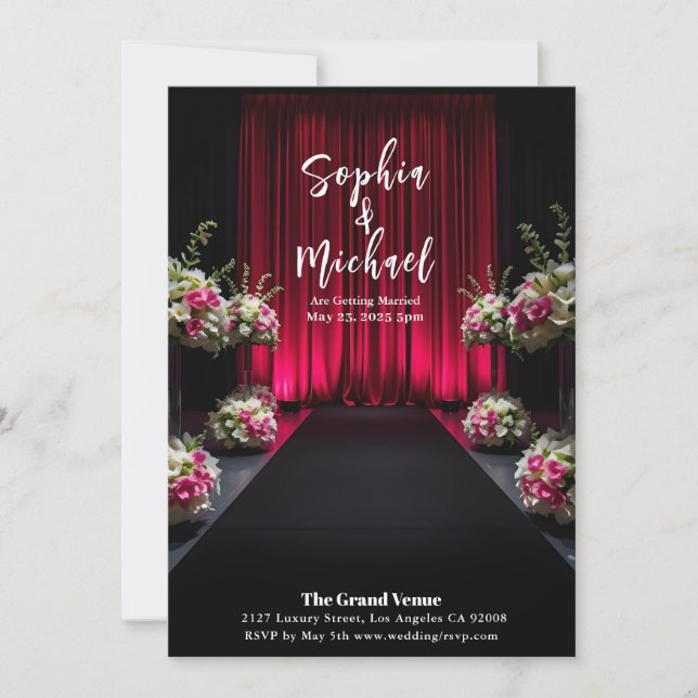 Wedding Magazine Cover Floral Invitation (Front)