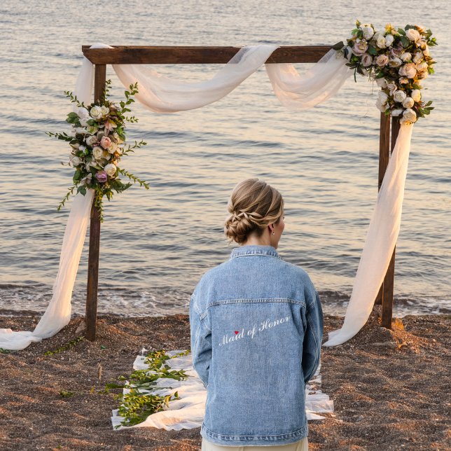 Wedding Maid of Honour Bridal Bachelorette Party Denim Jacket (Wedding Maid of Honor Bridal Bachelorette Party Denim Jacket)