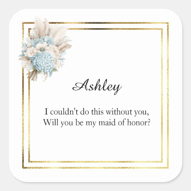 Wedding Maid of Honour Gift Stickers (Front)