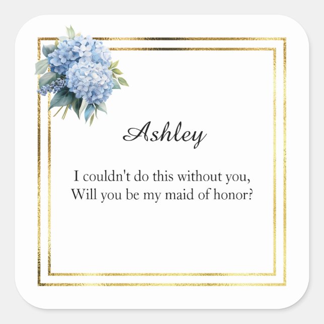 Wedding Maid of Honour Gift Stickers (Front)