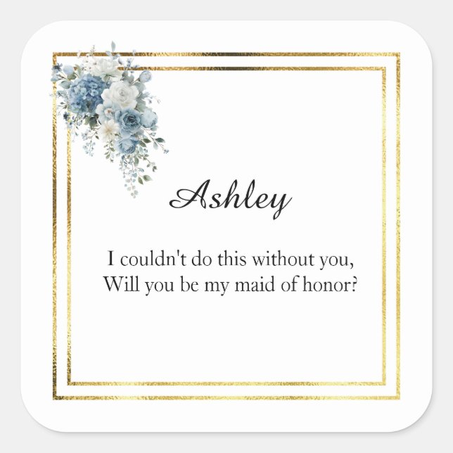 Wedding Maid of Honour Gift Stickers (Front)