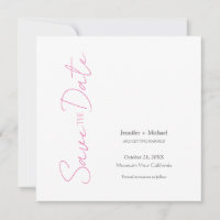 Wedding Marriage Minimalist Calligraphy Pink White