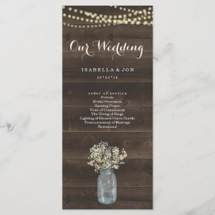 Wedding Mass / Ceremony Program Fan   Rustic