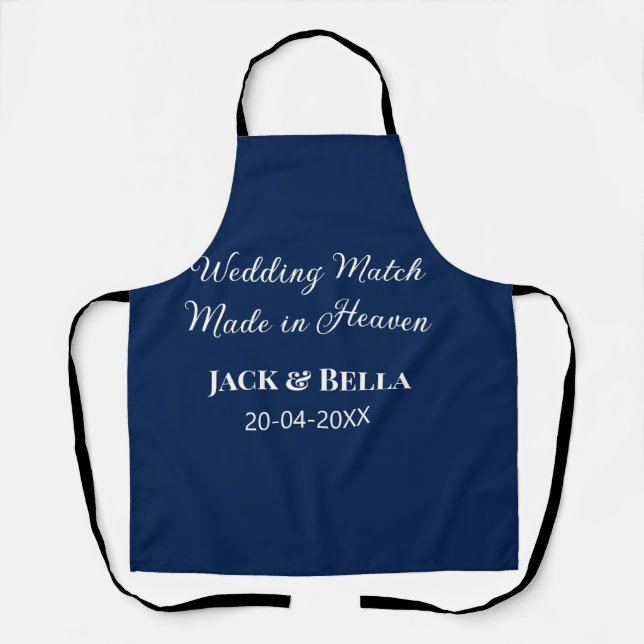 Wedding Match made in heaven wedding favours blue  Apron (Front)