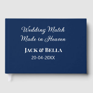 Wedding Match made in heaven wedding favours blue  Guest Book