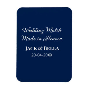 Wedding Match made in heaven wedding favours blue Magnet