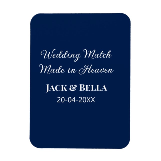 Wedding Match made in heaven wedding favours blue  Magnet (Vertical)