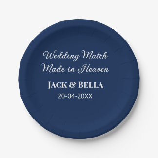 Wedding Match made in heaven wedding favours blue  Paper Plate