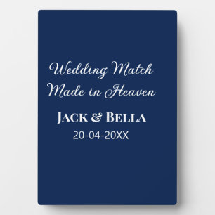 Wedding Match made in heaven wedding favours blue  Plaque