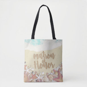 Wedding Matron of Honour Summer Sand Beach Starfis Tote Bag