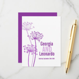 Wedding meal preference chervil flowerhead purple enclosure card