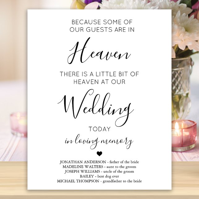 Wedding Memorial Personalized Heaven Poem  Poster (Creator Uploaded)