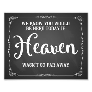 wedding memorial sign, remembrance, chalkboard photo print
